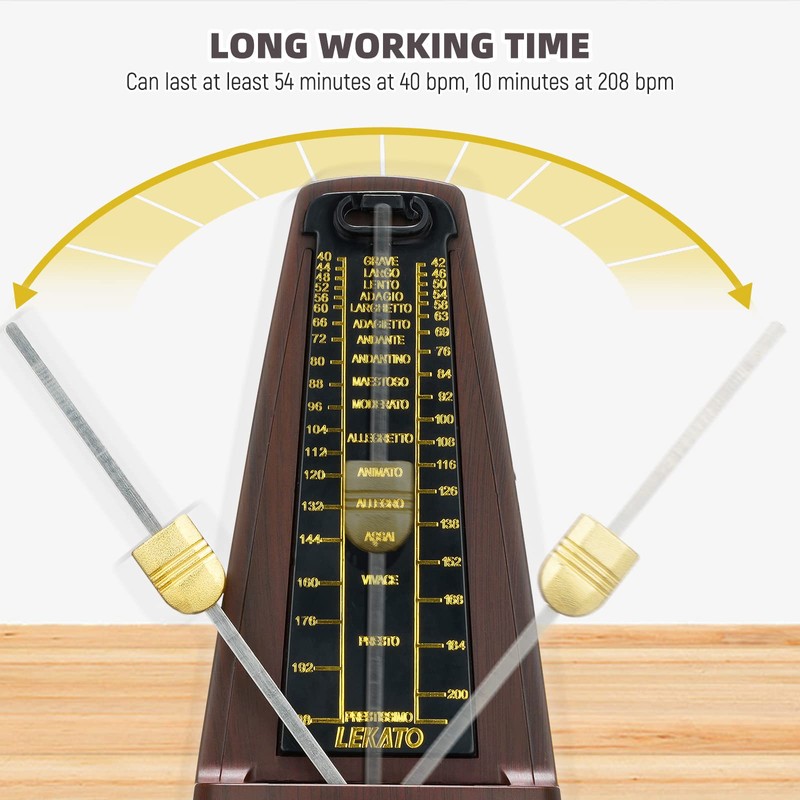 Mechanical Metronome with Bell, LEKATO Universal Metronome for Piano Guitar