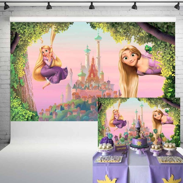 Ericbackdrop Princess Rapunzel Birthday Party Backdrop Decorations Tangled Castle Tree
