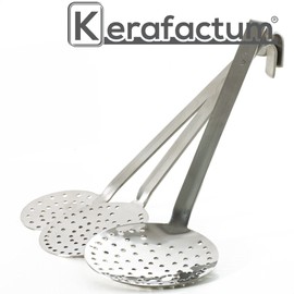 Kerafactum Skimmer Skimmer Skimmer Stainless Steel Catering Quality Wok Spoon Perforated Foam Spoon Spatula Sieve Trowel Dishwasher Safe Stainless Steel Ladle Diameter 12 cm