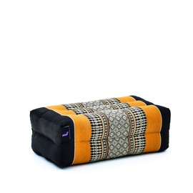 Leewadee Yoga Block Set of 2 Yoga Blocks Pilates Yoga Cushion Meditation Cushion Ecological Natural Product 35 x 18 x 12 cm Kapok Black Orange