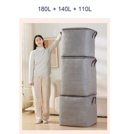 jewmaw 3 Pack Large Storage Bags, Clothes Storage Bins Foldable Closet Organizers Storage Containers with Reinforced Handle for Clothing, Blanket, Comforters, Bed Sheets, Pillows and Toys