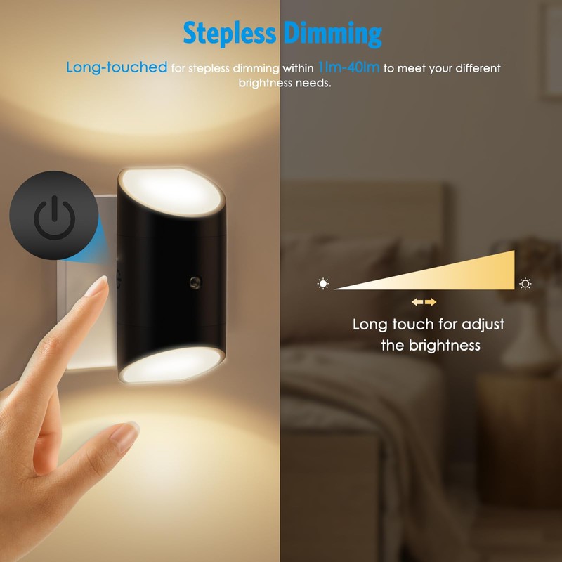 AMIR LED Night Light Plug in, LED Motion Sensor Night