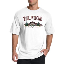 Mens Graphic T-Shirts Short Sleeve Wildness Print Summer Top Crewneck Cotton Casual Tees for Men White