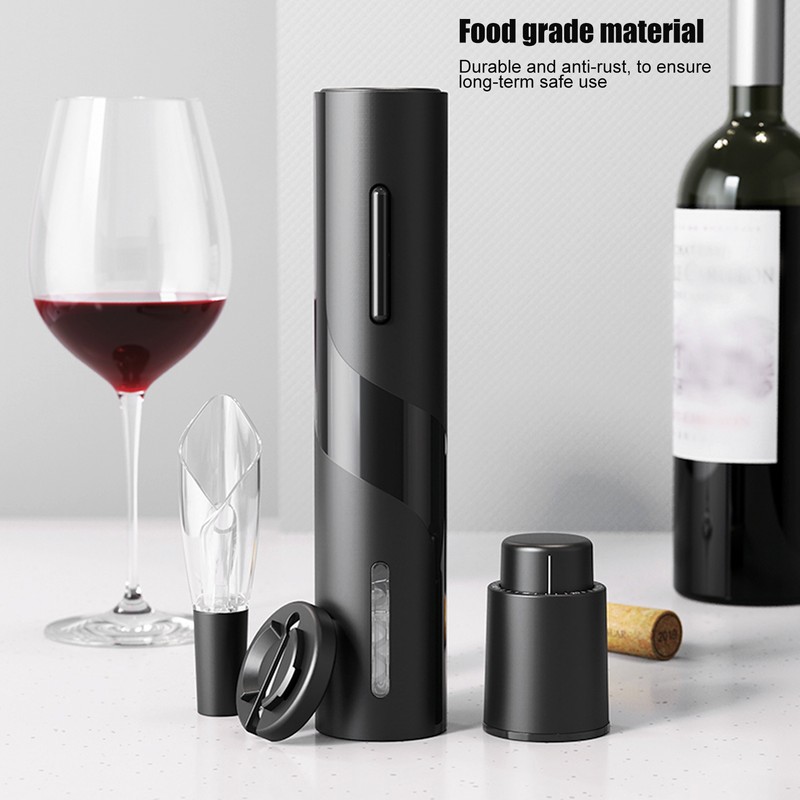 3PCS/Set Electric Wine Bottle Opener Set with Bottle Pourer Press