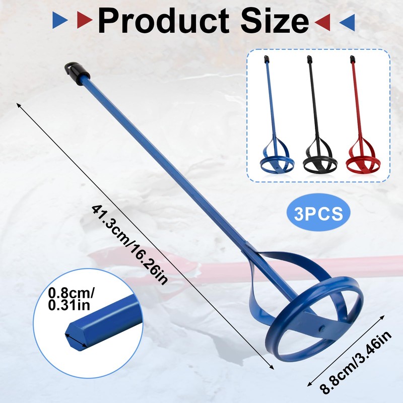 3 PCS Paint Mixer for Drill,Paint Stirrer Fits All Kinds