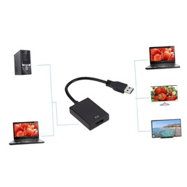 jojofuny USB to Video Adapter Converter Output for Pc Laptop Supports Multi- to Displays Play Black for Projector Connections