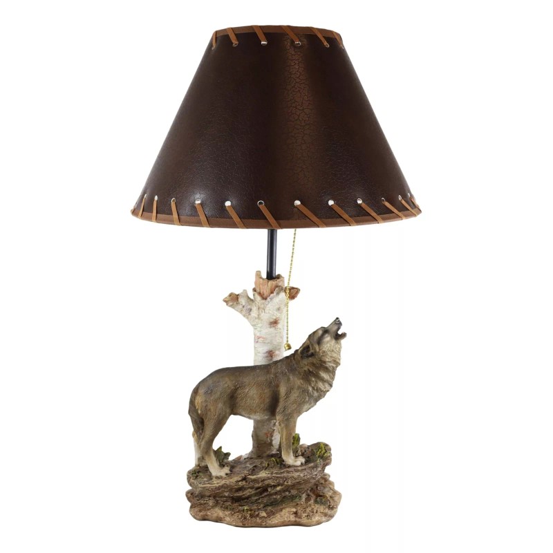 Ebros Gift Rustic Wildlife Grey Wolf Howling By Birchwood Tree