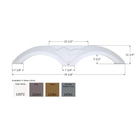 ICON 12072 Tandem Axle Fender Skirt FS2072 for Forest River Wildcat - Polar White