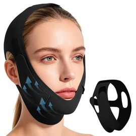 Banda de Estiramiento Facial, 4 Piezas de Bandas de Estiramiento Facial con Clip para Mujer Parche de Correa de Estiramiento Facial Elástico Ajustable