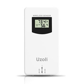Uzoli Weather Station Sensor, Wireless Remote Sensor, Temperature Humidity Transmitter, Indoor Outdoor Thermometer Sensor, Indoor Outdoor Wireless Remote Sensor