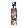 Dinosaur Water Bottle with Straw 3D T-Rex Lid Thermos Kids