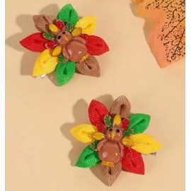 JustAskJoyce Collection Accessories, Hair Fashion, Pair Barrette's, Turkey, for 14- 18" Girl Dolls