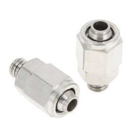INFINAUTO Push to Connect Air Fittings 1/4" Male Thread Air Line Quick Connector Nickel-Plated Copper M5 2 Pcs Silver Tone