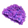 Medifier Women's Vintage Floral Leaf Retro Swimming Cap, purple