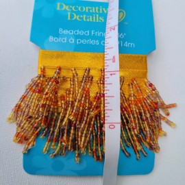 Decorative Details Vintage Seed Bead Trim Mustard Yellow Goldenrod Flapper Deco  Costume Cosplay