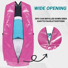 66 Gallon Extra Large Storage Bags 6 Pack – Pink XXL Heavy Duty Waterproof Moving Tote Bags for College Dorm, Travel, Clothes & Bedding Foldable Zippered Duffle with Handles