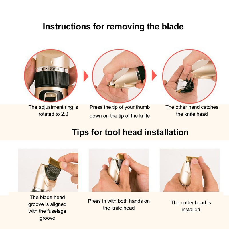 Pet Grooming Clippers Professional Low Noise USB Rechargeable Electric Cat