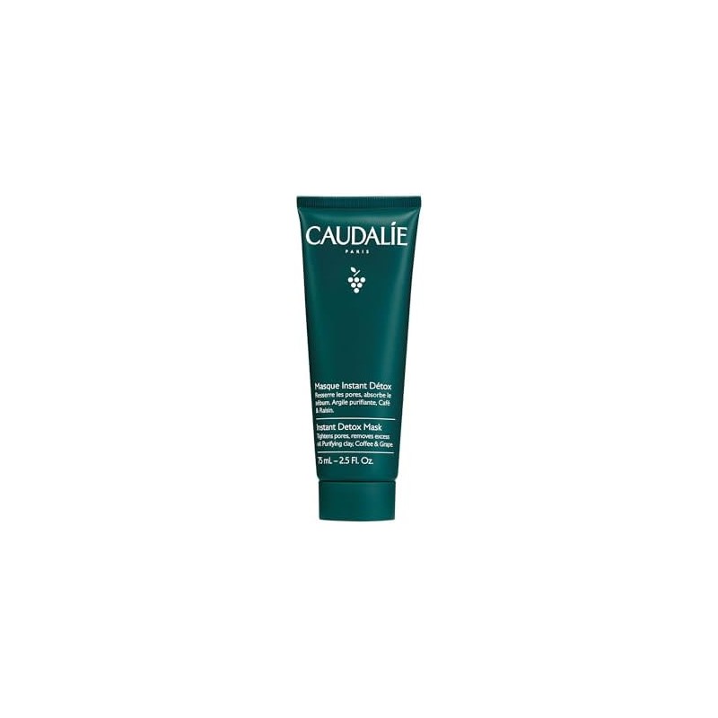 CAUDALIE Instant Detox Mascarilla de Arcilla Rosa, Limpia Poros -