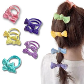 KAMIHO Hair Rubber for Children, Hair Elastic for Kids, Stylish, Cute, Ribbon, Color A