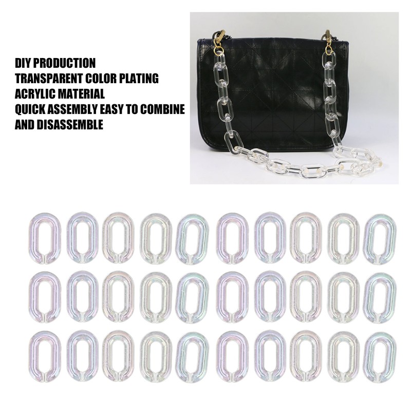 50PCS Acrylic Linking Rings Transparent DIY Assemblable Transparent Color Plating