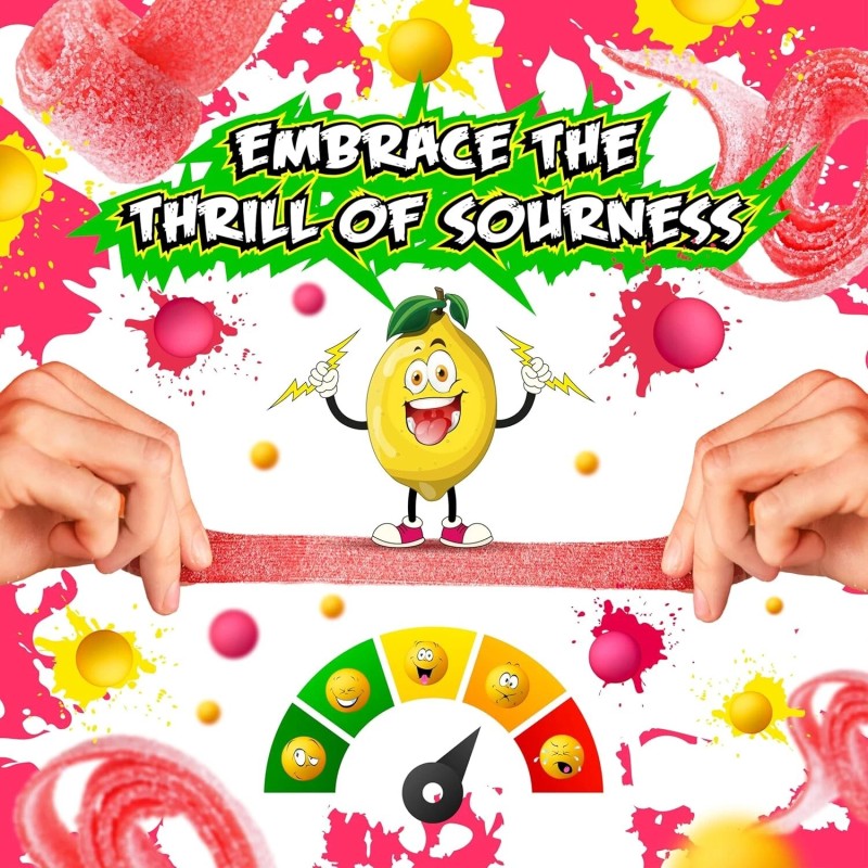 SourZap Sour Belts Gummy Candy | 8-Ounce Pack | Pink