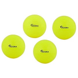 Kosma Set of 4 Smooth Hockey Balls | Outdoor Sports Practice Training Ball (Yellow)