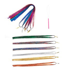 BIUDECO Synthetic Hairpiece Set 12 Colors Hair Extension Highlights Kit Wig Crochet Set for Cosplay