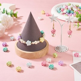 Cheriswelry 150Pcs Flower Beads Acrylic Floral Loose Spacer Beads Colorful Flower Keychain Bead 12.5mm for Necklace Earring Bracelet Jewelry Making Summer Decoration