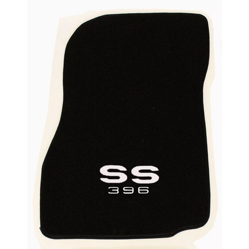 AFM NEW! 1968-1972 CHEVELLE Floor Mats Black Carpet Embroidered Silver