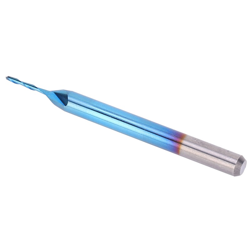 10Pcs 2‑Flute Router Bit Blue Coated Spiral Ball End Mill