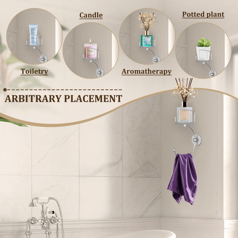 Zylbb Modern Hand Towel Holder with Candle Holder for Wall,