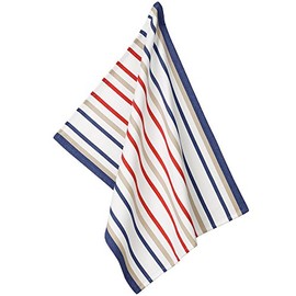 Kela Frida Cupcake Tea Towel in Striped Design Narrow 50 x 70 cm Cotton Red/Blue/Beige, 50 x 70 x 1 cm