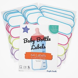 Pumpkin Doodle Labels for Daycare, Waterproof Write On Labels, Two Sizes, Assorted Colors, Pack of 64