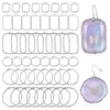 48 Pcs Open Bezels for Resin, Alloy Open Back Bezel