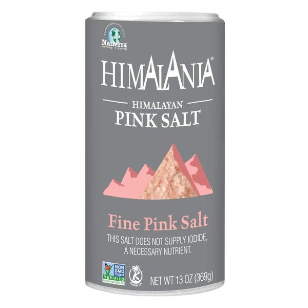 NATIERRA Himalania Himalayan Fine Pink Salt Shaker | Unrefined & Non-GMO | 13 Ounce