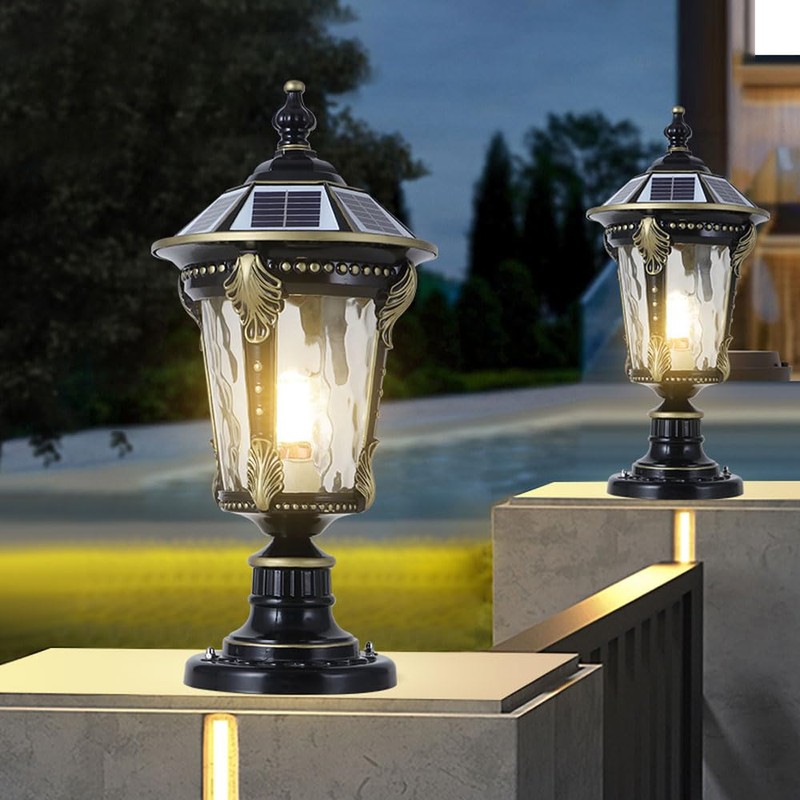 SLAWA Outdoor Post Lights Solar Column Caps Lamps Modern Exterior