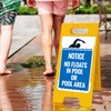 Notice No Floats in Pool Or Pool Area Folding Floor