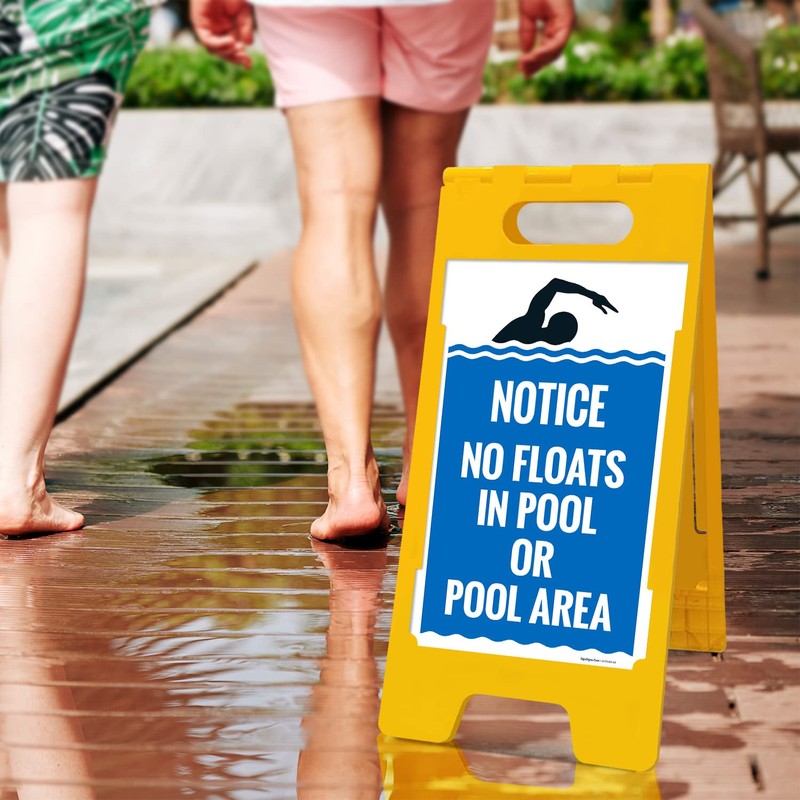 Notice No Floats in Pool Or Pool Area Folding Floor