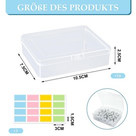 ZYNERY Pack of 16 Card Storage Boxes, Small Storage Boxes with Lid, Plastic Box with Lid, for Cards, Storage, Trading Cards