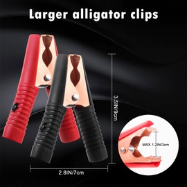 CUZEC 10FT/3.05m 14AWG 20A Battery Alligator Clip to 2 SAE Connector/12V 2 SAE Quick Release Adapter to Alligator Clips Quick Disconnect Cable