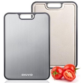 Snuvid Titanium Cutting Board, Double Sided Cutting Boards for kitchen, Pure Titanium and Wheat Straw PP, Food-Grade, non Toxic - Easy to Clean