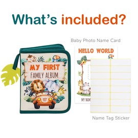 Urban Kiddy Urban Kiddy? Baby's My First Family Album | Soft Photo Cloth Book Gift Set for Newborn Toddler & Kids (Safari)