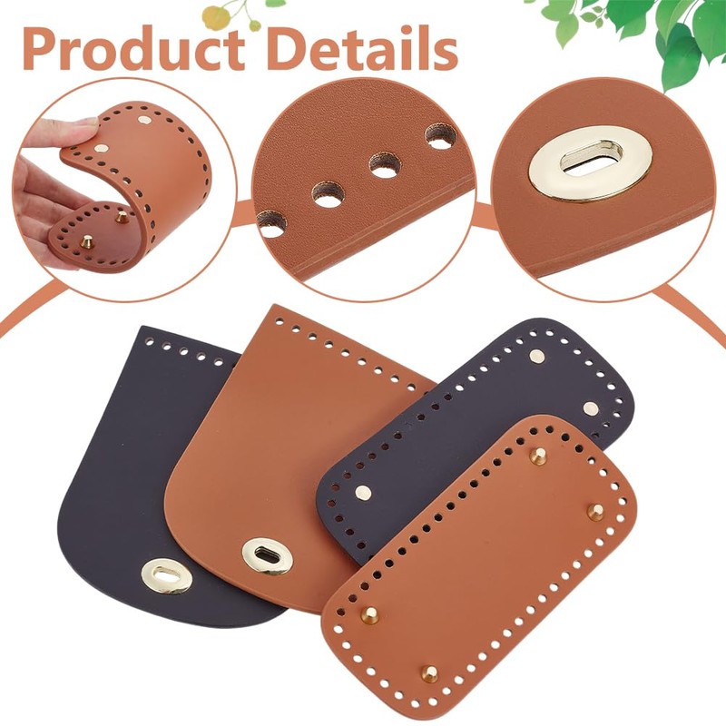 FREEBLOSS 2 Set PU Leather Bag Making Kits Includes PU