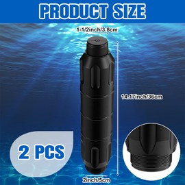 Nuanchu 2 Pack 14 Inch Pool Skimmer Plug and Protection, Pool Winter Plug Kit for 1-1/2" and 2" Threaded Skimmers for Above Ground and Inground