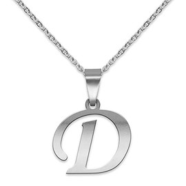 Soul-Cats Fashionable Stainless Steel Letter Chain Pendant A - Z Initials Alphabet Necklace, Stainless Steel