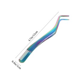 IWOWHERO 2pcs Eyelash Tweezers with Comb Tweezers for Women Tweezers for Men Combs Tweezers Precision Lashing Tweezers Eyelash Applicator Tool Eyelash Extension Tweezers Stainless Steel