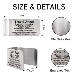 LAGZDFC Travel Angel Wherever You May Wander Visor Clip for Cars, Travel Angel Gifts for New Driver, Traveler's Prayer Car Visor Clip for Men Women, Ideal for Safe Journey and Protection for Friends