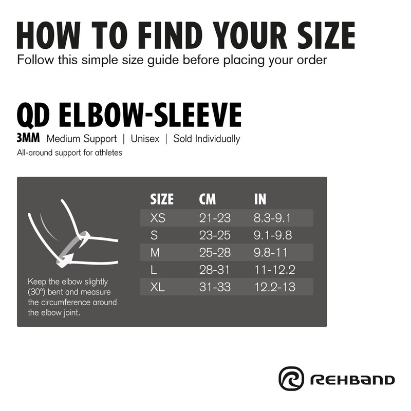 Rehband QD Elbow Sleeve Elbow Support Black XL