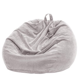 Nobildonna Bean Bag Chair for Kids and Adults, Cover Only (No Filling) for Sofa Stuffed Animals, 110 x 89 cm (Light Grey)