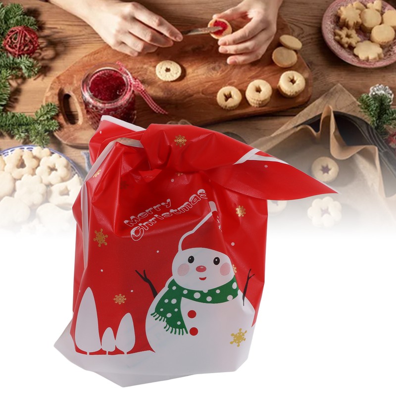 100Pcs Christmas Gift Bag Cute Food Grade Eco Friendly Reusable